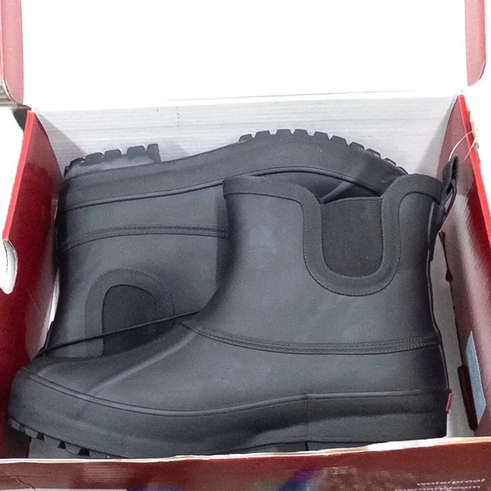 Chooka Winter Waterproof Rubber Plush Chelsea Rain Boots Black Lined size 6 or 7